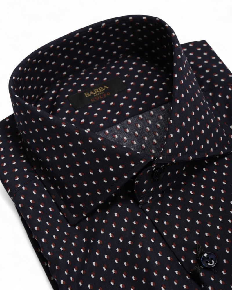 Navy Holiday Poplin Shirt
