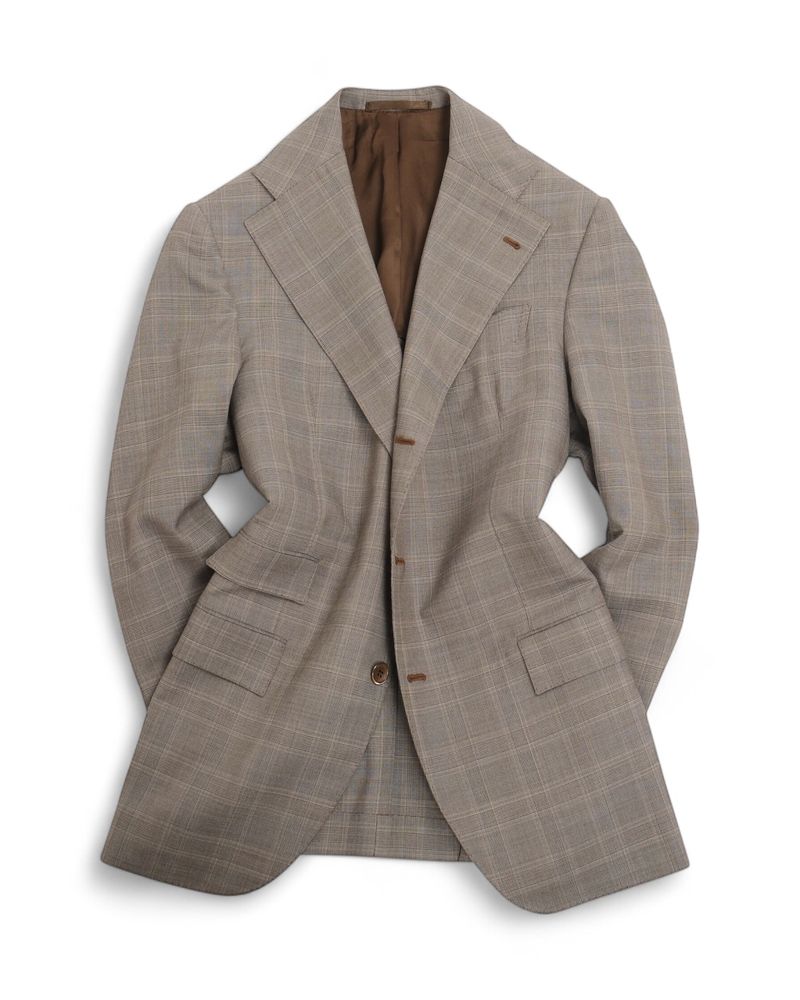 Grey/Beige Plaid Check Sports Jacket