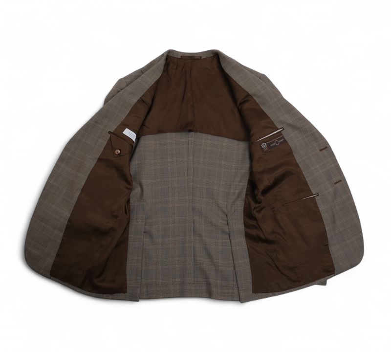 Grey/Beige Plaid Check Sports Jacket