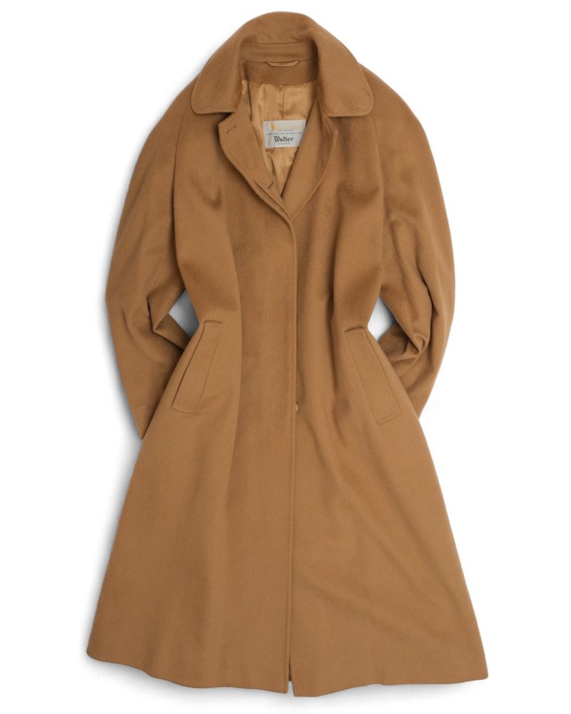 Camel Cashmere Raglan Coat