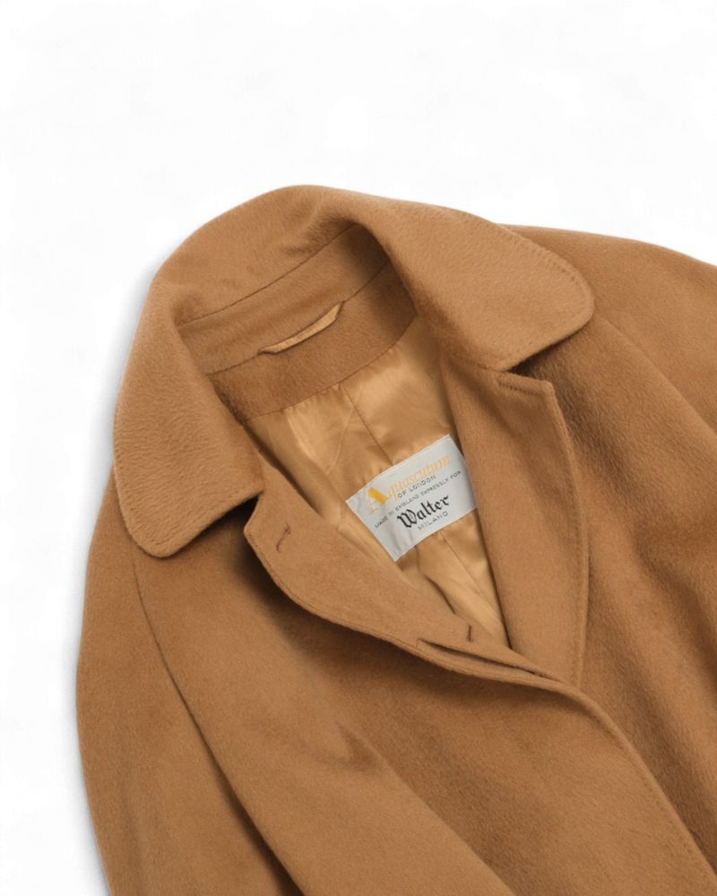 Camel Cashmere Raglan Coat