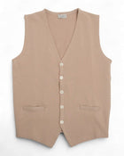 Beige Knitted Sleeveless Cardigan