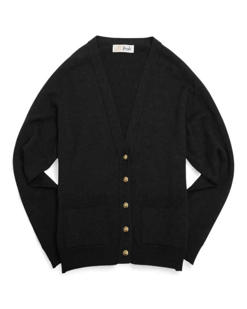 Dark Grey Lambswool Cardigan