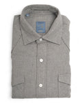 Grey Houndstooth Flannel Western Shirt