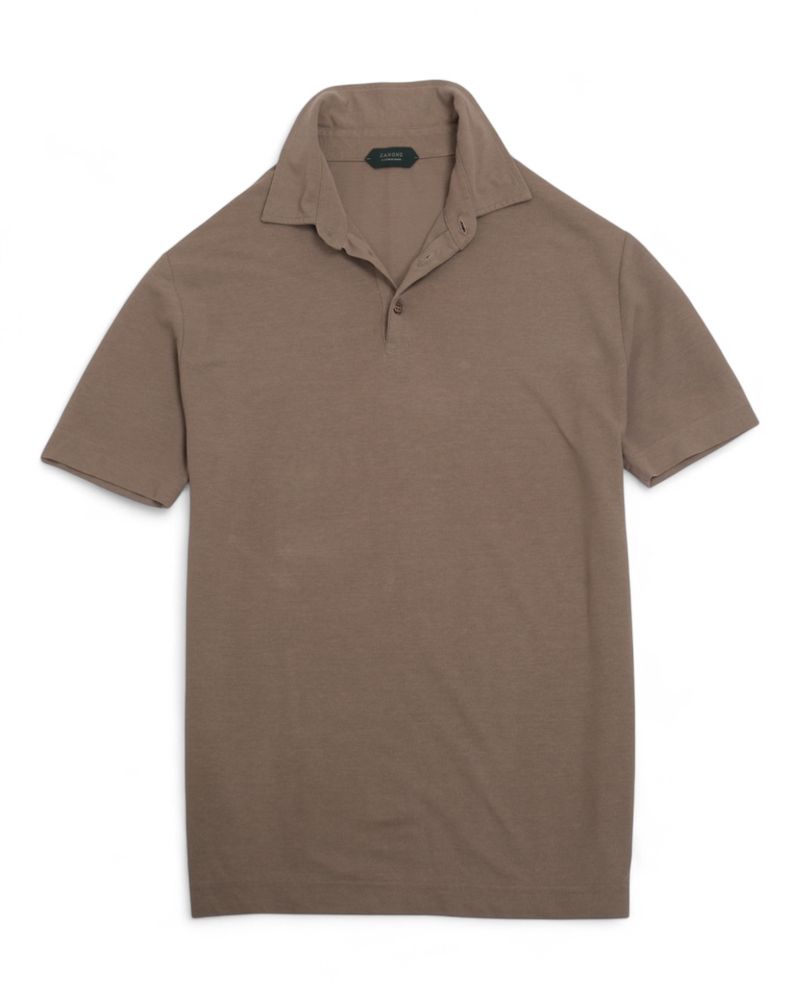 Taupe Ice Cotton Short-Sleeve Polo
