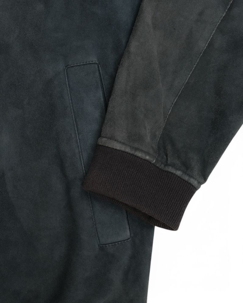 Navy Suede Bomber