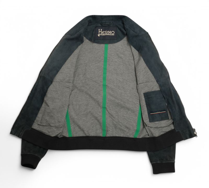 Navy Suede Bomber