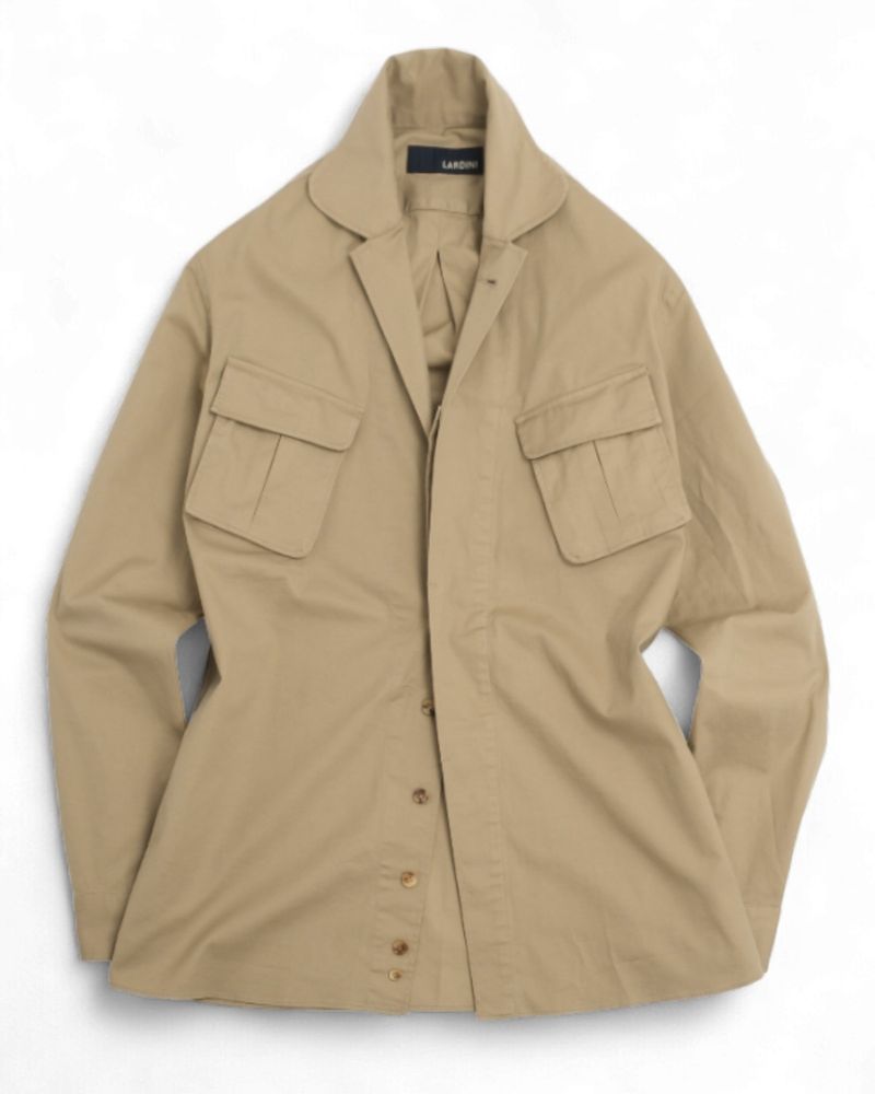 Dark Khaki Camp Collar Army Shirt