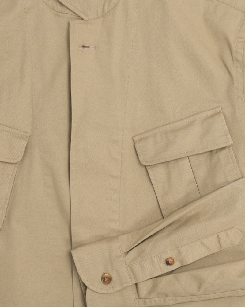 Dark Khaki Camp Collar Army Shirt