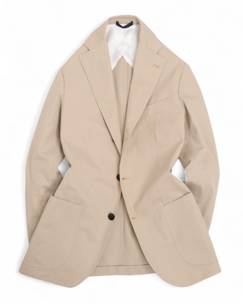 Light Beige Cotton Sports Jacket