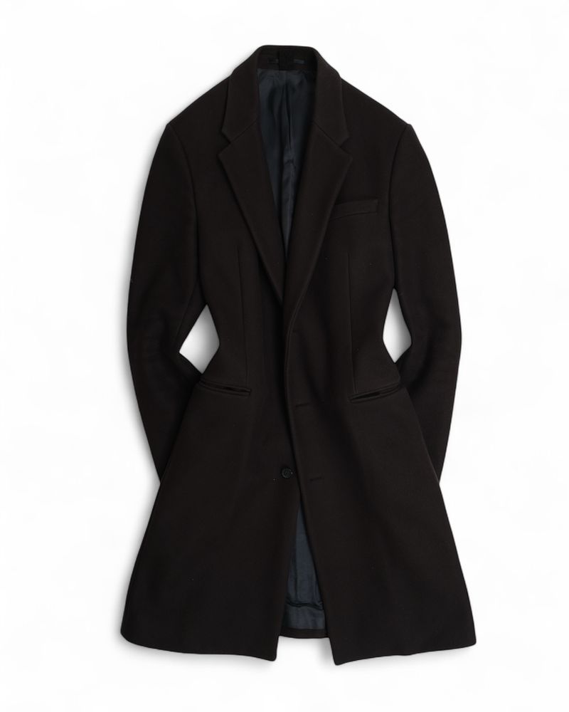 Midnight Blue Wool Overcoat
