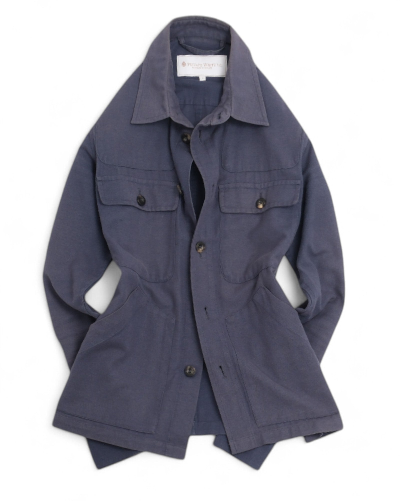 Mid Blue Cotton Workwear Overshirt