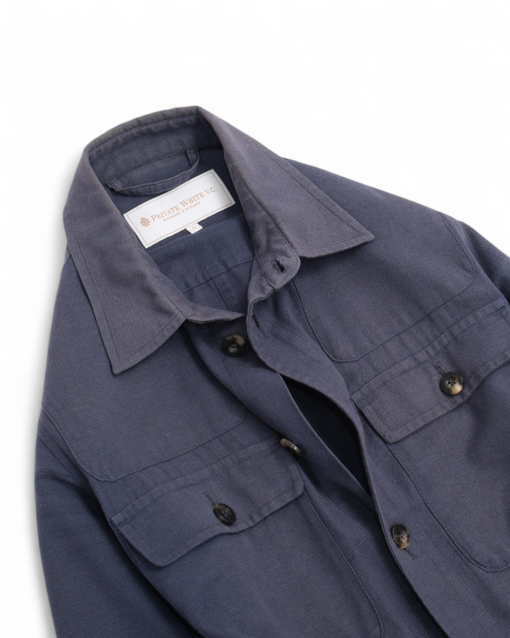 Mid Blue Cotton Workwear Overshirt