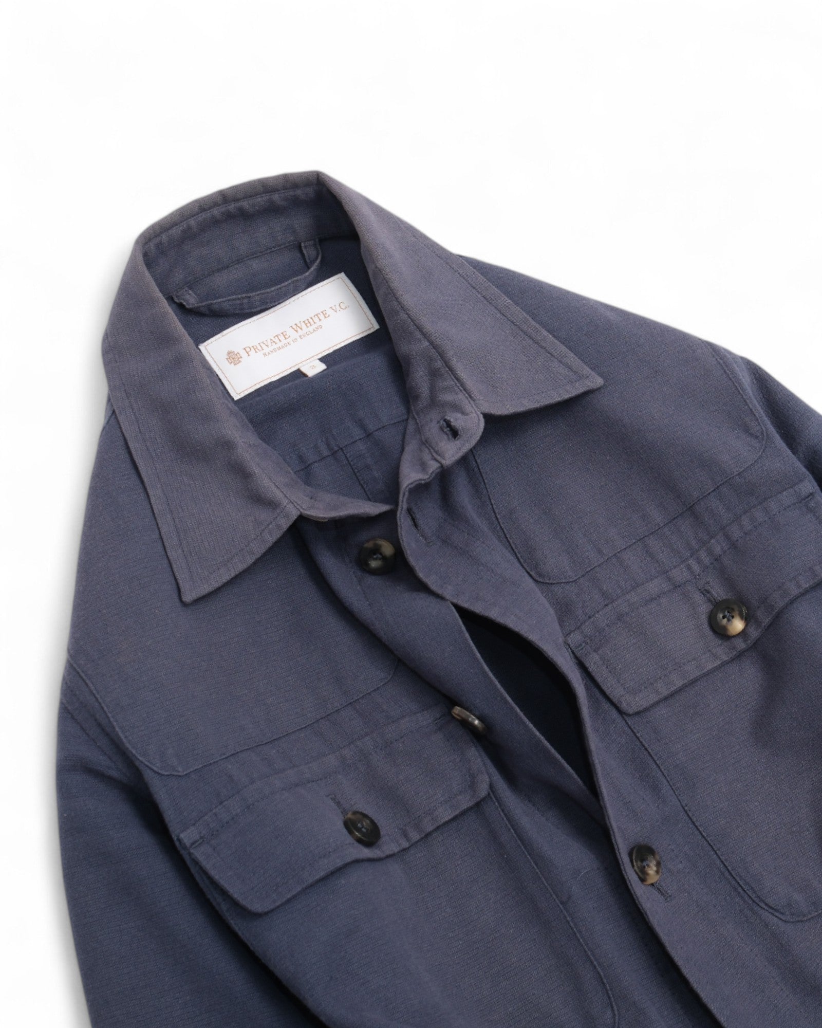 Mid Blue Cotton Workwear Overshirt