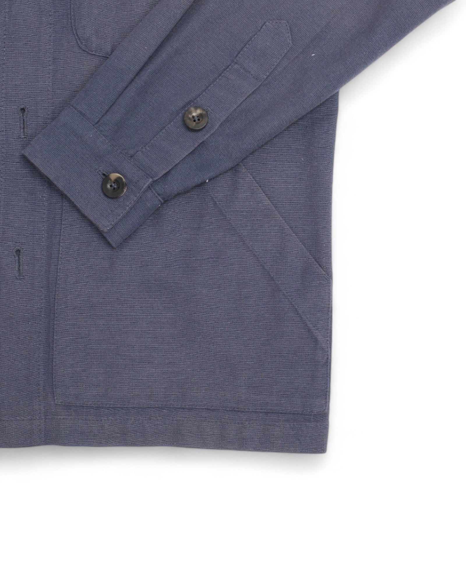 Mid Blue Cotton Workwear Overshirt