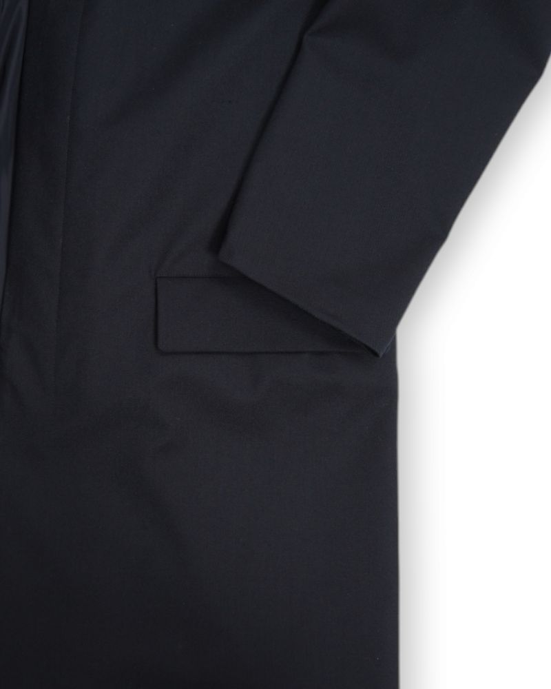 Dark Navy Insulated Twill Wool Car Coat & Vest
