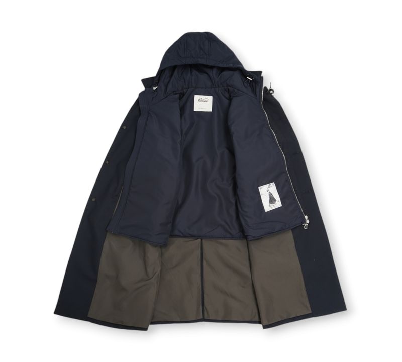 Dark Navy Insulated Twill Wool Car Coat & Vest