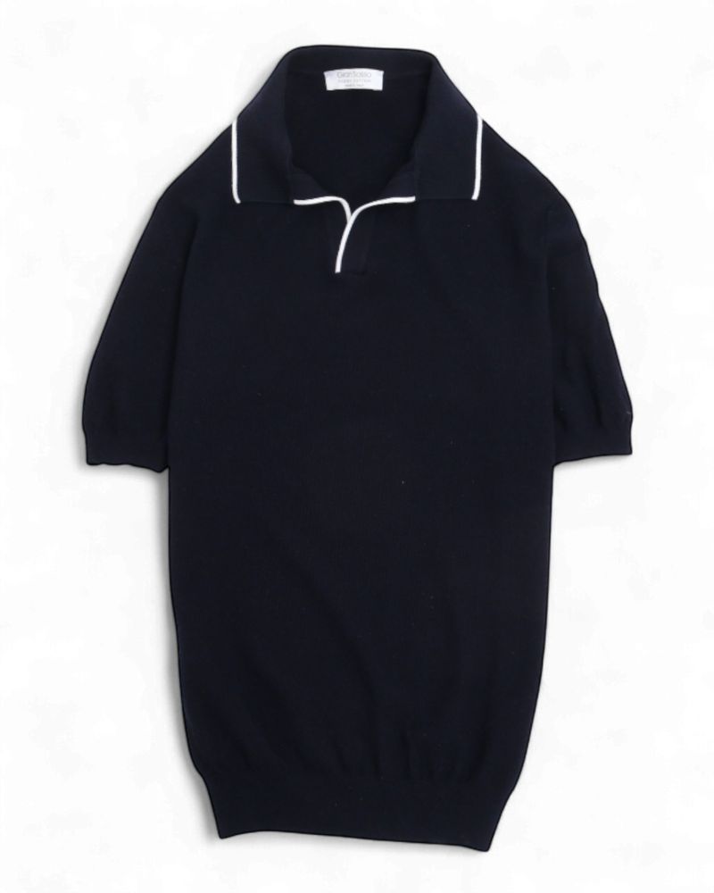 Navy Short-Sleeve Cotton Polo