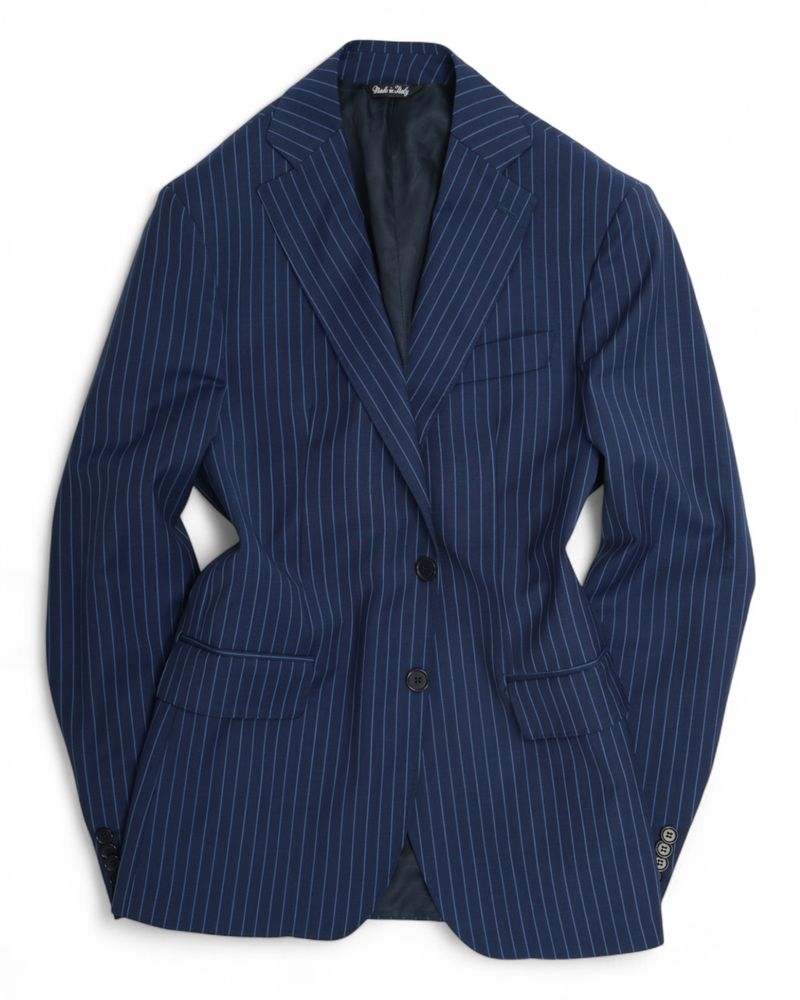Navy Pinstripe Wool Suit