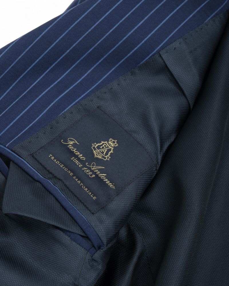 Navy Pinstripe Wool Suit