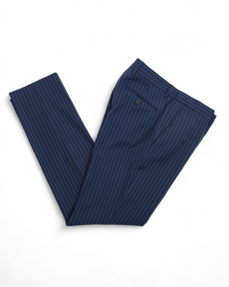 Navy Pinstripe Wool Suit