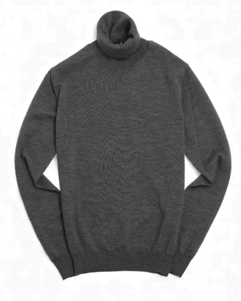Dark Grey Extrafine Merino Rollneck