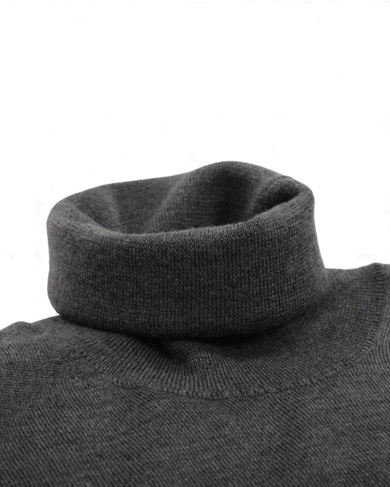 Dark Grey Extrafine Merino Rollneck