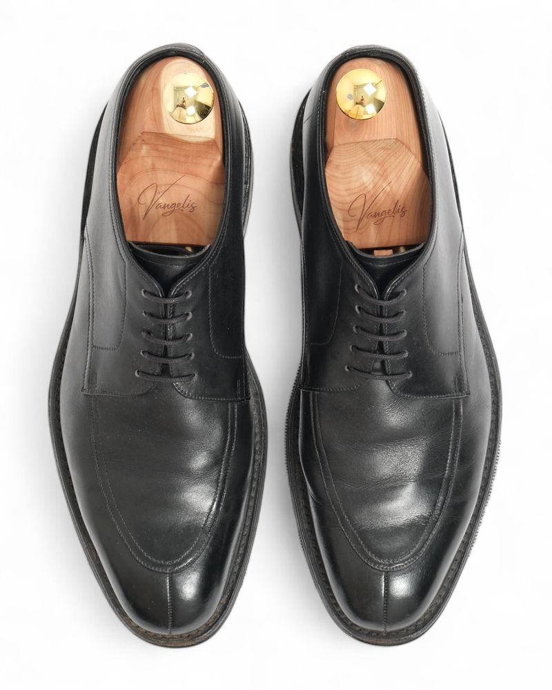 Black Leather Split Toe Derbies