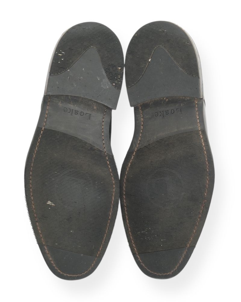 Black Leather Split Toe Derbies