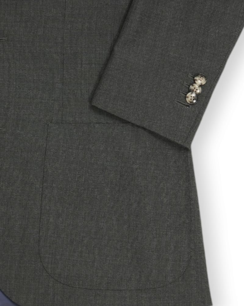 Green 3-Piece Wool Suit, Double Breasted Waistcoat