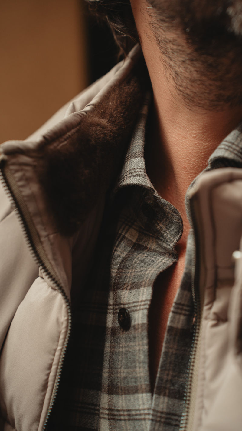 Sand Castorino Fur Down Jacket