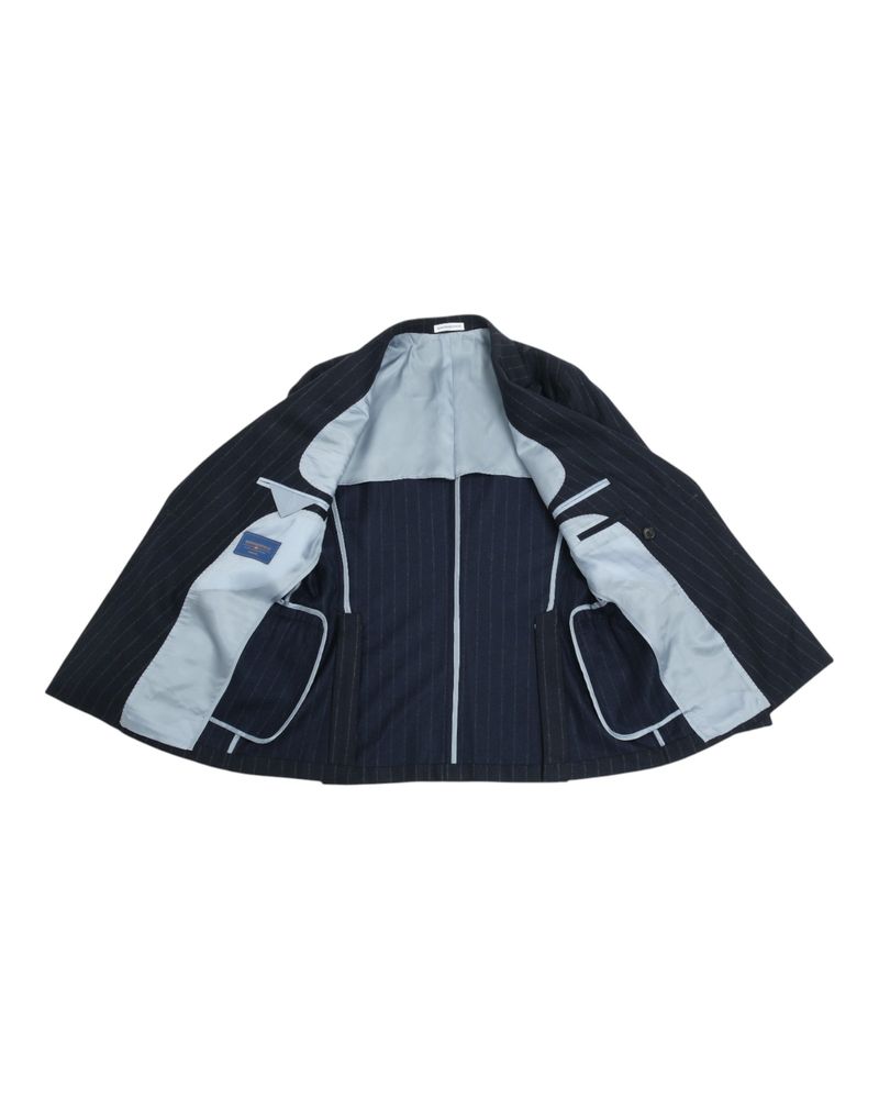 Navy DB. Chalk Striped Flannel Suit