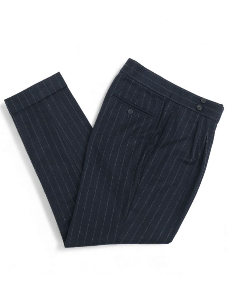 Navy DB. Chalk Striped Flannel Suit