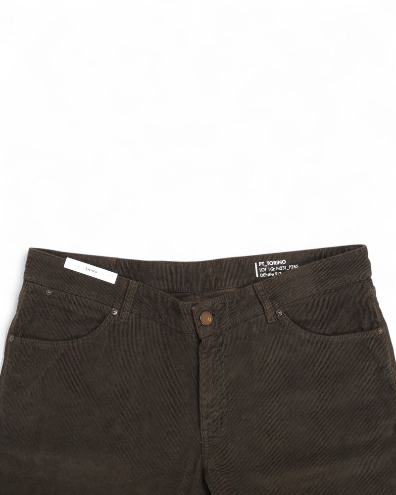 Chocolate Needlecord 5-Pocket Trouser