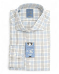 Blue/Grey Checked Flannel Shirt