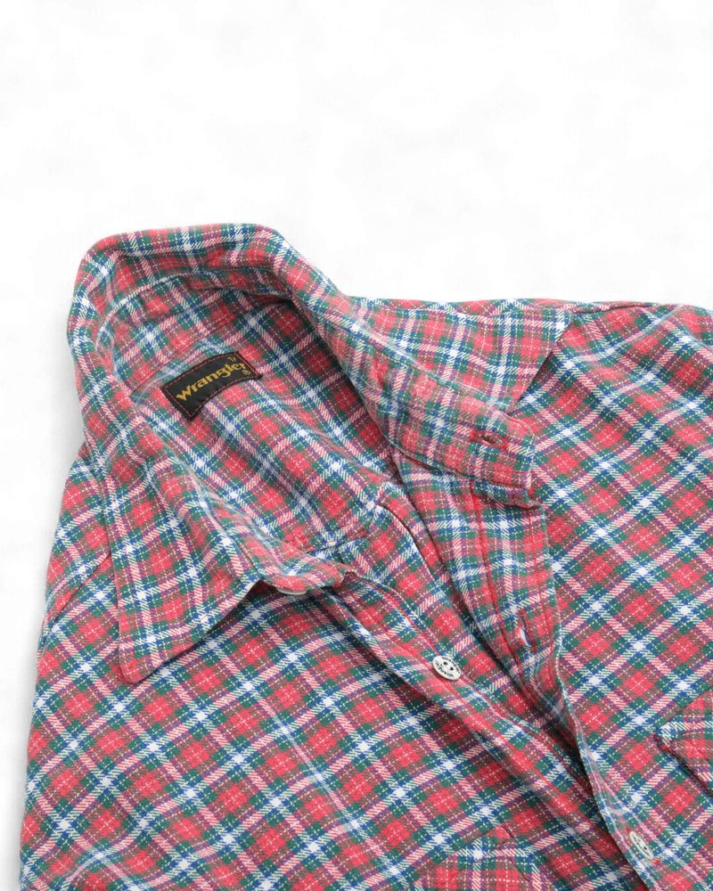 Red/Green/Navy Cotton Flannel Plaid Shirt