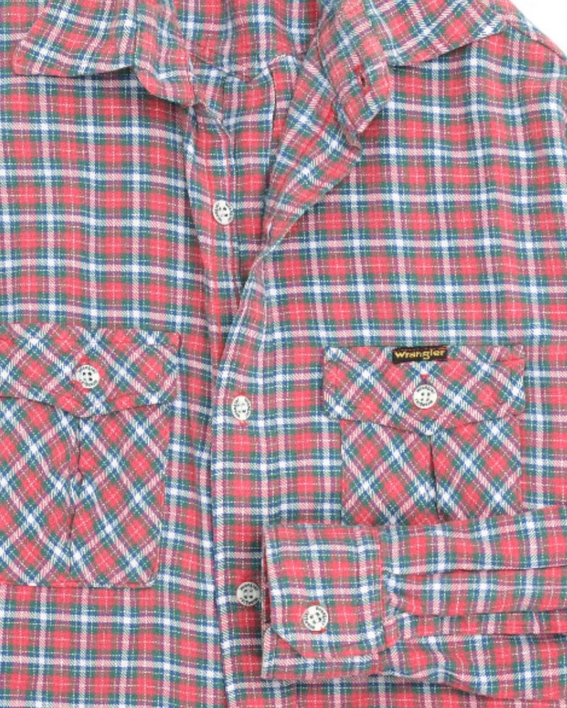 Red/Green/Navy Cotton Flannel Plaid Shirt