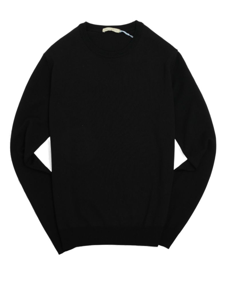 Black 12 Gauge Merino Crewneck Sweater