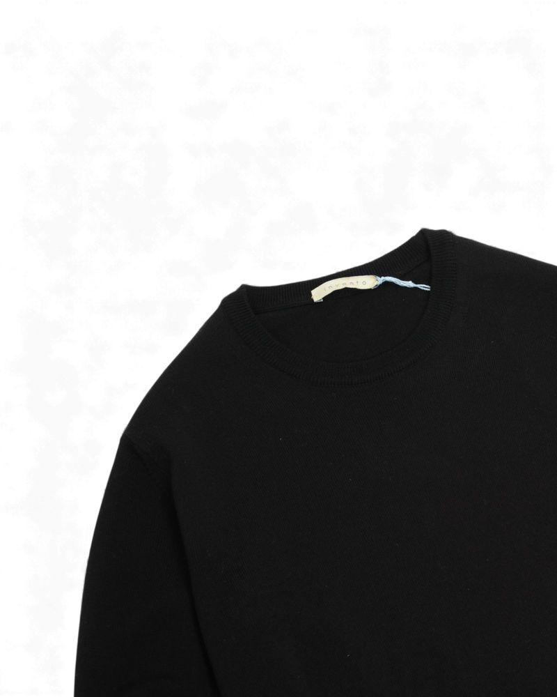 Black 12 Gauge Merino Crewneck Sweater