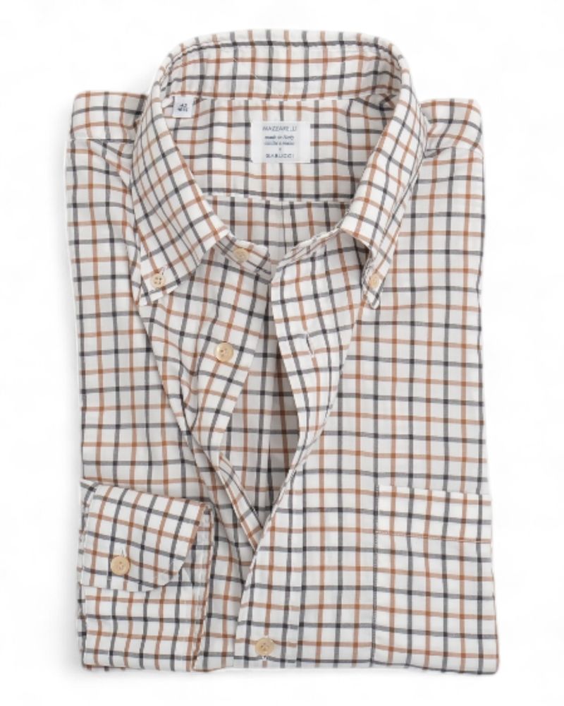 Brown/Grey Checked Twill Shirt