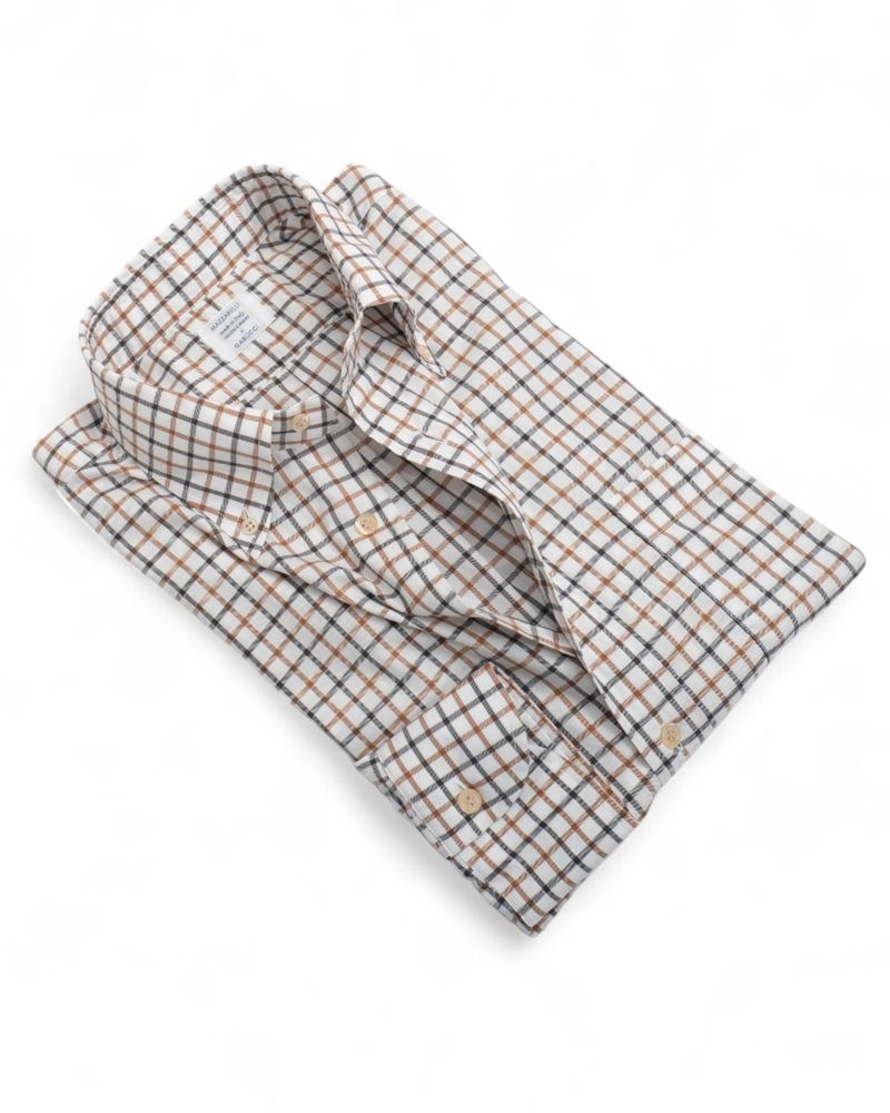 Brown/Grey Checked Twill Shirt