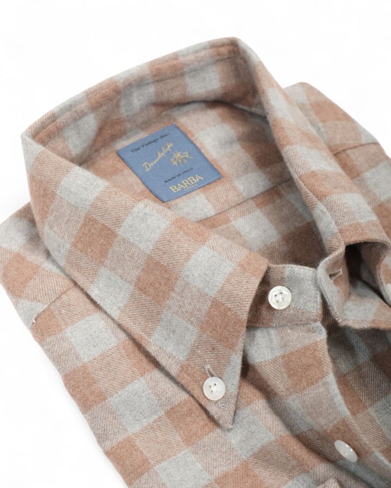 Beige/Grey Checked BD. Flannel Shirt