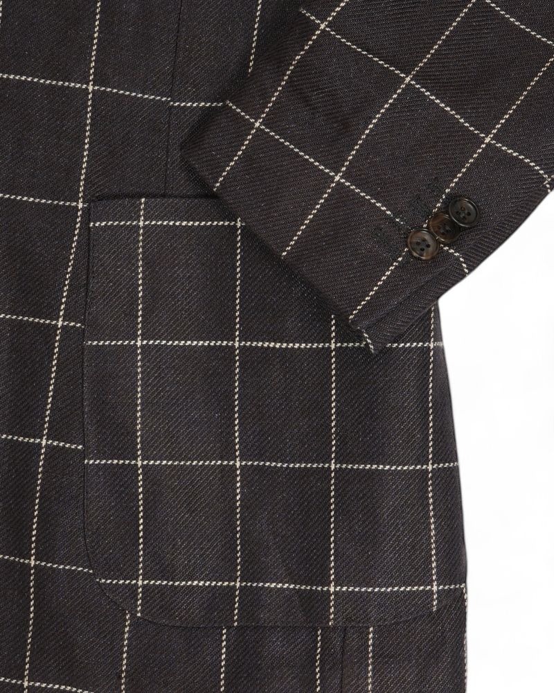 Brown/Beige Windowpane Sports Jacket