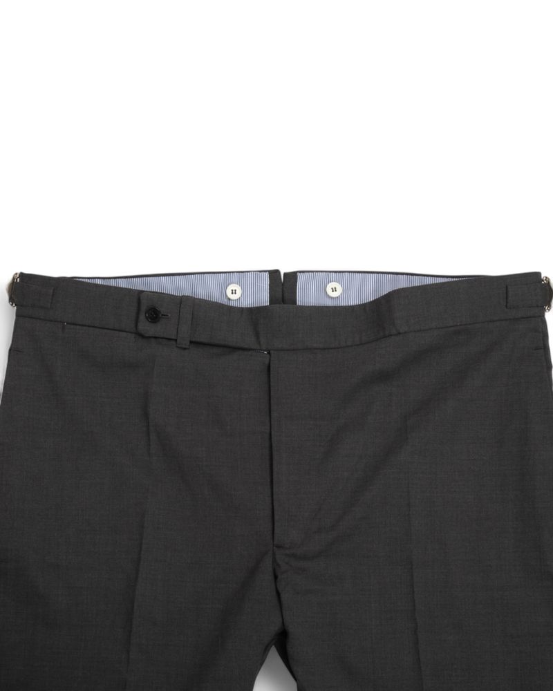 Dark Grey High Twist Wool Trousers