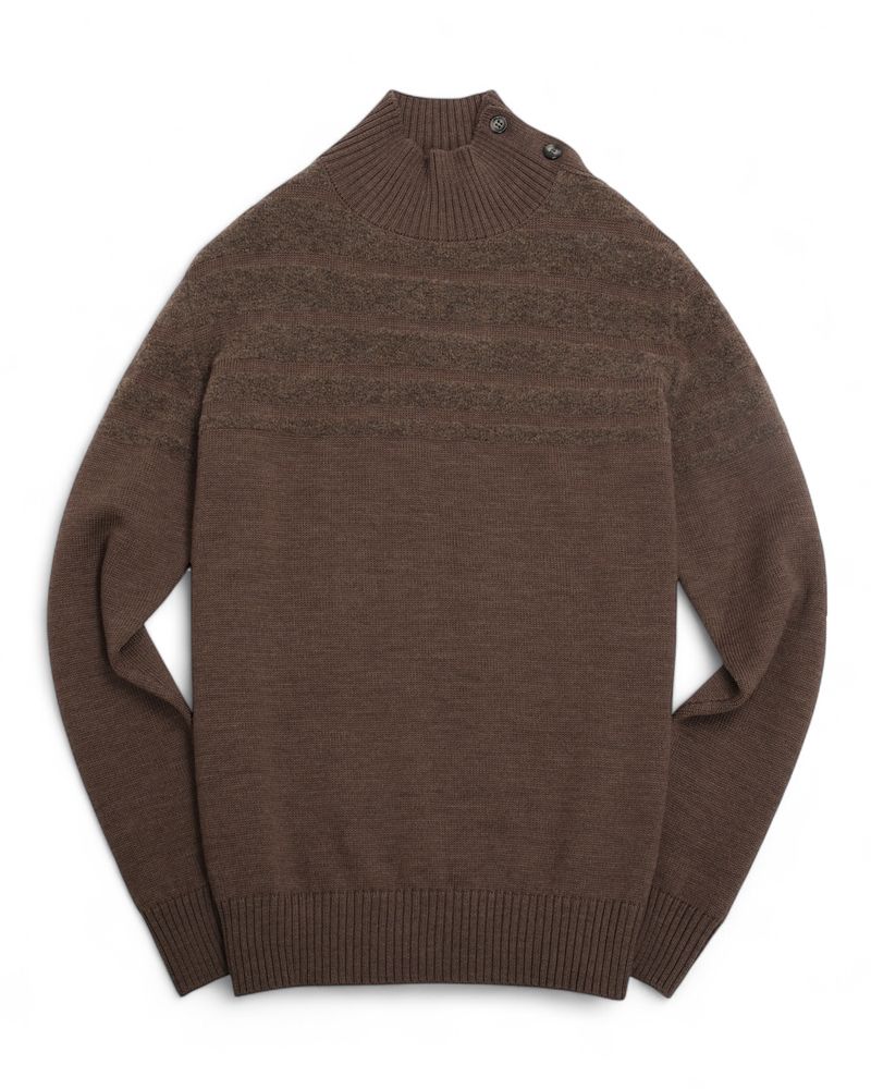 Mud Brown Virgin Merino Mockneck