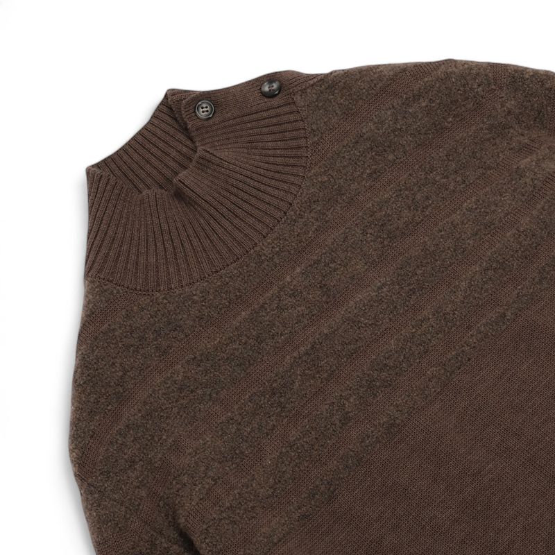Mud Brown Virgin Merino Mockneck
