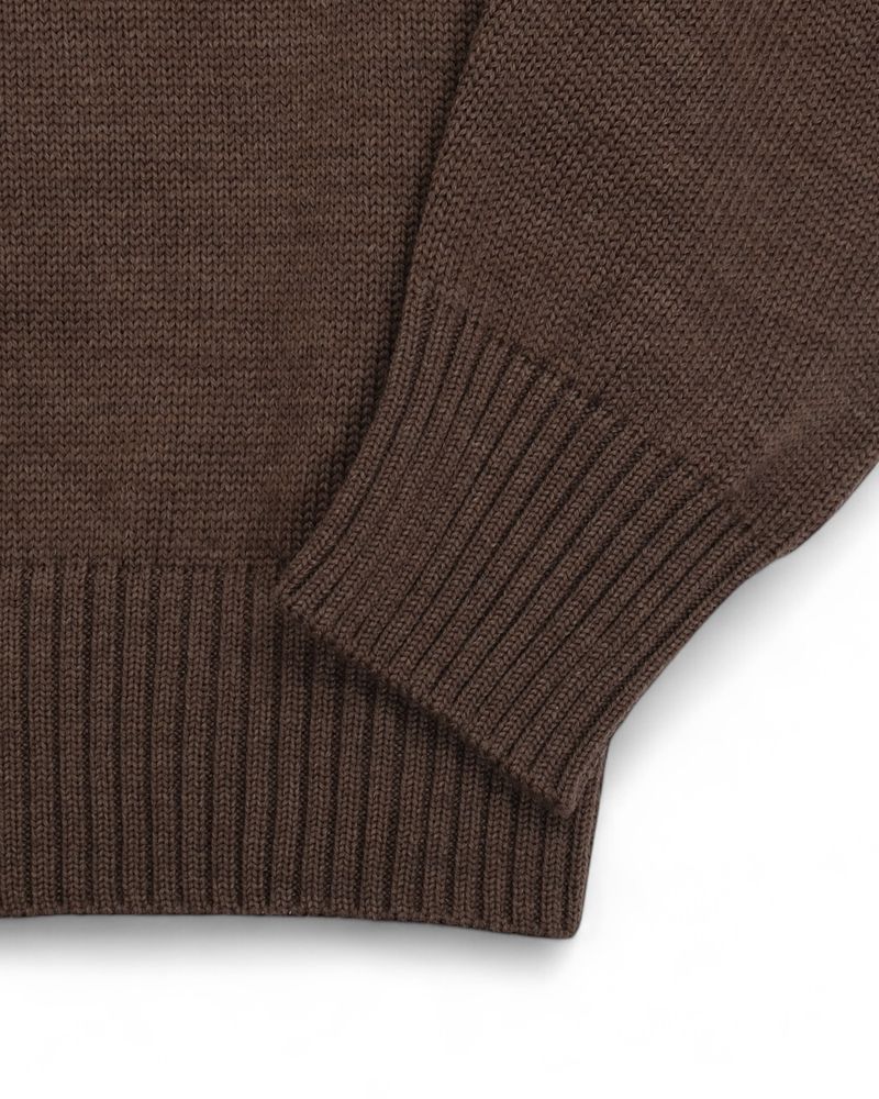 Mud Brown Virgin Merino Mockneck