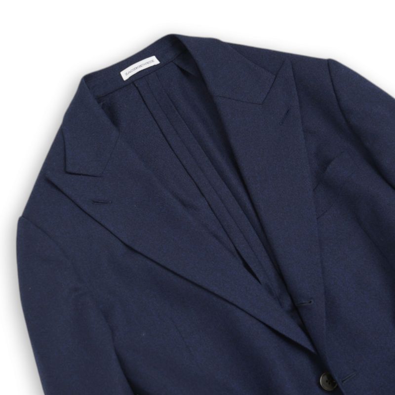 Navy Drago Super 130’s Flannel Sports Jacket