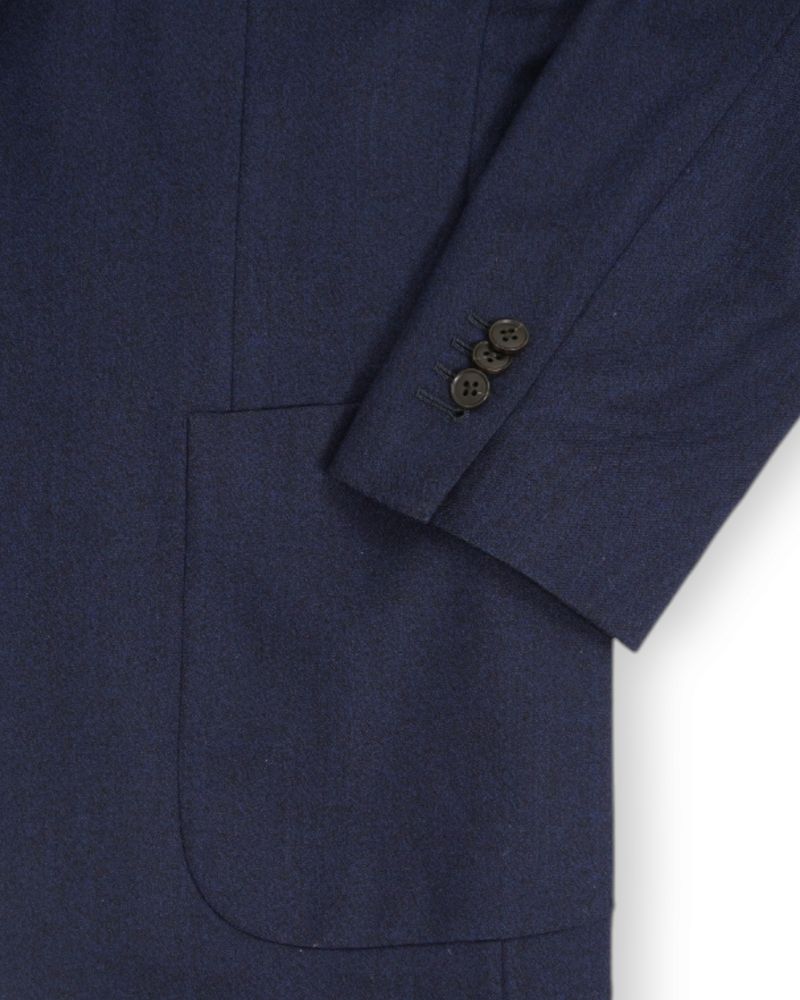 Navy Drago Super 130’s Flannel Sports Jacket