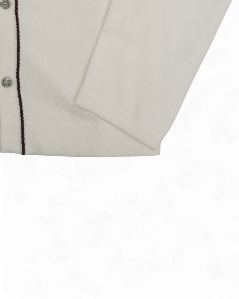 Ivory Cotton Collared Cardigan